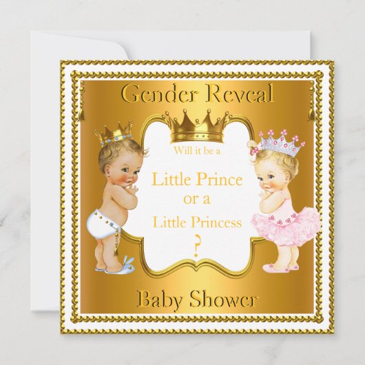 Prince Princess Gender Reopenbaart Baby shower Blo Kaart (Voorkant)