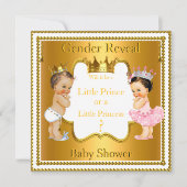 Prince Princess Gender Reopenbaart Baby shower Bru Kaart (Voorkant)