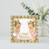 Prince Princess Gender Reveal Baby shower Kaart (Staand voorkant)