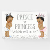 Prince Princess Gender Reveal Baby shower Spandoek (Horizontaal)
