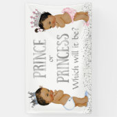 Prince Princess Gender Reveal Baby shower Spandoek (Verticaal)
