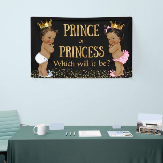 Prince Princess Gender Reveal Baby shower Spandoek (Beurs)