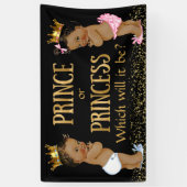 Prince Princess Gender Reveal Baby shower Spandoek (Verticaal)