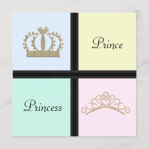 Prince Princess Geslacht Onthulling Feest Kaart