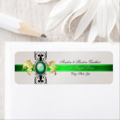 Prince & Princess Green Champange Adresetiketten Etiket (Insitu)