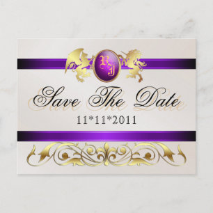 Prince & Princess Paars Save the Date Briefkaart