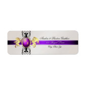Prince & Princess Paarse Champange Adresetiketten Etiket (Voorkant)
