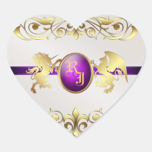 Prince & Princess Paarse Liefde Hart Stickers 2