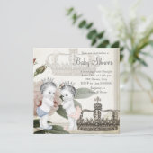 Prince & Princess Twin Baby shower Kaart (Staand voorkant)