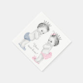 Prince & Princess Twin Baby shower Servet (Hoek)
