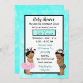 Prince & Princess Twins Baby shower Kaart (Voorkant / Achterkant)