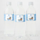 Prince Royal Baby Blue & Silver Fleur Crown Pillow Waterfles Etiket (Flessen)