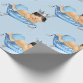 Prince Royal Baby Blue & Silver Pillow Boy Cadeaupapier (Hoek)