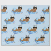 Prince Royal Baby Blue & Silver Pillow Boy Cadeaupapier (Vlak)