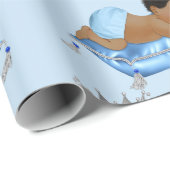 Prince Royal Baby Blue & Silver Pillow Boy Cadeaupapier (Rol Hoek)