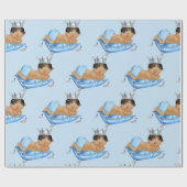Prince Royal Baby Blue & Silver Pillow Boy Cadeaupapier (Vlak)