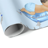 Prince Royal Baby Blue & Silver Pillow Boy Cadeaupapier (Rol Hoek)