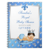 Prince Royal Baby Blue & Silver Pillow Gift Guest Notitieboek (Voorkant)