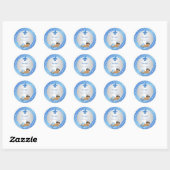 Prince Royal Baby Blue & Silver Pillow Ronde Sticker (Vel)
