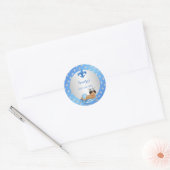 Prince Royal Baby Blue & Silver Pillow Ronde Sticker (Envelop)