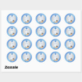 Prince Royal Baby Blue & Silver Pillow Ronde Sticker (Vel)