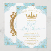 Prince Royal Baby shower waterverf Uitnodiging (Voorkant / Achterkant)