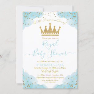 Prince Royal Baby shower waterverf Uitnodiging