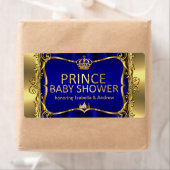 Prince Royal Blue Baby shower Gold Boy Etiket (Insitu)