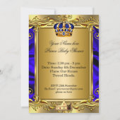 Prince Royal Blue Baby shower Regal Gold Boy 2 Kaart (Achterkant)