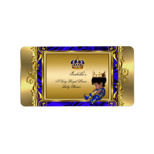 Prince Royal Blue Baby shower Regal Gold Boy Etiket
