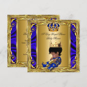 Prince Royal Blue Baby shower Regal Gold Boy Kaart (Voorkant / Achterkant)