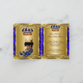 Prince Royal Blue Baby shower Regal Gold Folded (Binnen)