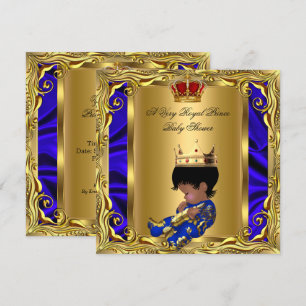 Prince Royal Blue Baby shower Regal Red Gold Boy 5 Kaart