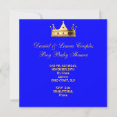 Prince Royal Blue Boy Baby shower Crown Kaart (Achterkant)