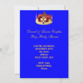 Prince Royal Blue Boy Baby shower Crown Kaart (Achterkant)