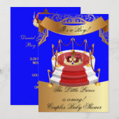 Prince Royal Blue Boy Baby shower Crown Kaart (Voorkant / Achterkant)