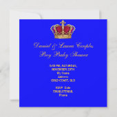 Prince Royal Blue Boy Baby shower Crown Kaart (Achterkant)