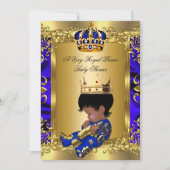 Prince Royal Blue Boy Baby shower Regal Gold Kaart (Voorkant)