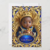 Prince Royal Blue Gold Baby shower Rattle Etnisch Kaart (Voorkant)