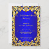 Prince Royal Blue Gold Baby shower Rattle Etnisch Kaart (Achterkant)