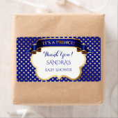 Prince Royal Blue Gold Bedankt Cadeauadres Etiket (Insitu)