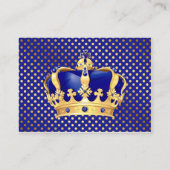 Prince Royal Blue Gold Crown Luier Raffle Informatiekaartje (Achterkant)