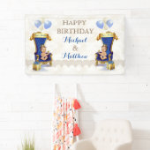 Prince Royal Blue Gold Throne Twins Boy Gepersonal Spandoek (Insitu)