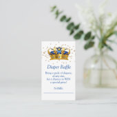 Prince Royal Blue Goud Olifant Luier Raffle Informatiekaartje (Staand voorkant)