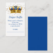 Prince Royal Blue Goud Olifant Luier Raffle Informatiekaartje (Voorkant / Achterkant)