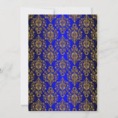 Prince Royal Blue Regal Crown Baptism Invite Kaart (Achterkant)