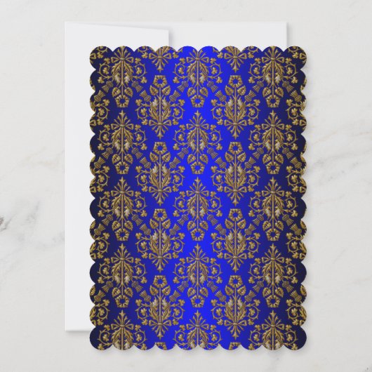 Prince Royal Blue Regal Crown Baptism Invite Kaart (Achterkant)