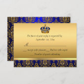 Prince Royal Blue Regal Crown Doop RSVP (Voorkant / Achterkant)