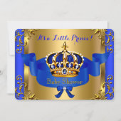 Prince Royal Couples Baby shower Boy Blue Gold Kaart (Voorkant)