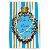 Prince Royal Crown Blue & Gold gepersonaliseerde t Medium Cadeauzakje (Voorkant)